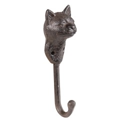 Clayre & Eef Gancio da parete Gatto 5x4x15 cm Marrone Ferro