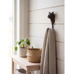 Clayre & Eef Gancio da parete Gatto 5x4x15 cm Marrone Ferro