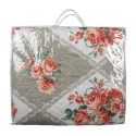 Clayre & Eef Copripiumini 140x220 cm Grigio Rosa Cotone Fiori