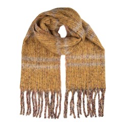 Clayre & Eef Wintersjaal Dames 50x210 cm Geel Textiel