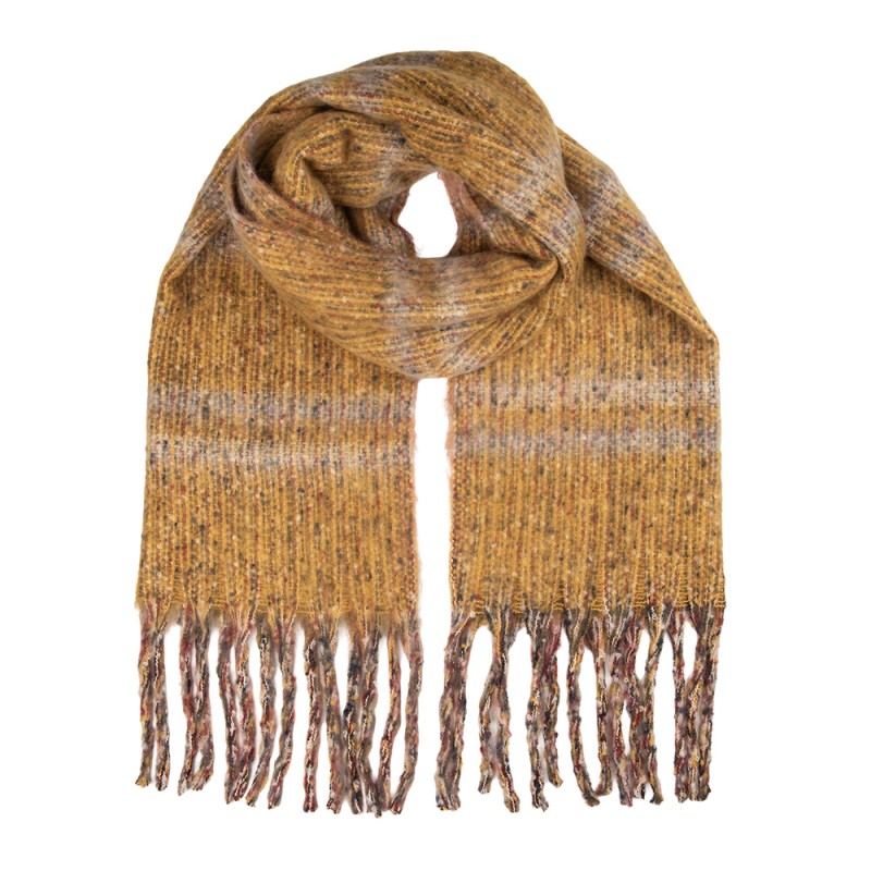 Clayre & Eef Châle d'hiver pour dames 50x210 cm Jaune Textile