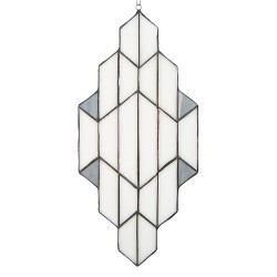 Lumilamp Pannello in Vetro Tiffany 23x50 cm Bianco Grigio Vetro