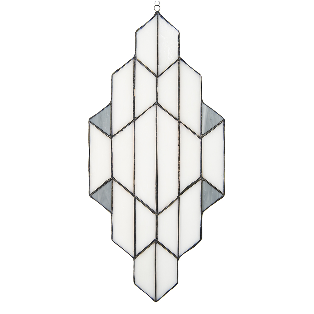 Lumilamp Glaspaneel Tiffany 23x50 cm Wit Grijs Glas afbeelding