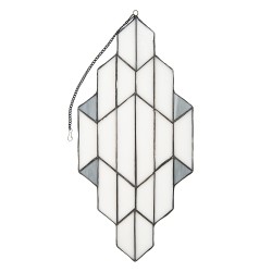 Lumilamp Pannello in Vetro Tiffany 23x50 cm Bianco Grigio Vetro