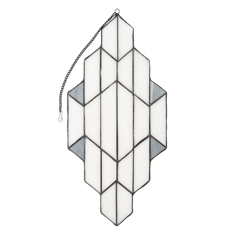 Lumilamp Tiffany Glasscheiben 23x50 cm Weiß Grau Glas