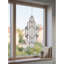 Lumilamp Tiffany Glasscheiben 23x50 cm Weiß Grau Glas