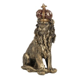 Clayre & Eef Figur Löwe 25x13x38 cm Goldfarbig Polyresin