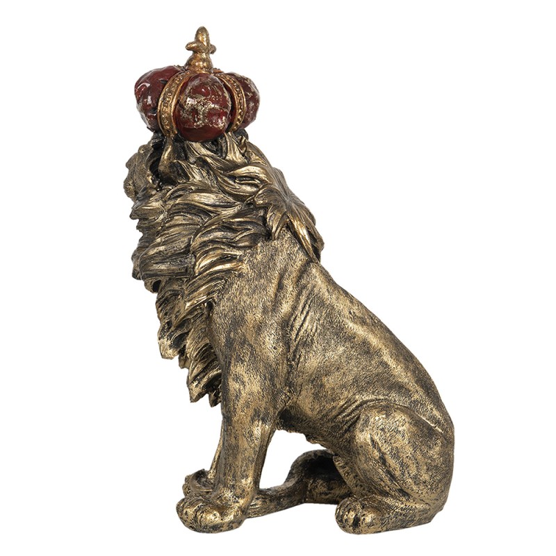 Clayre & Eef Figur Löwe 25x13x38 cm Goldfarbig Polyresin