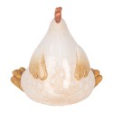 Clayre & Eef Decoratie Beeld Kip 18x14x17 cm Beige Keramiek