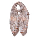 Clayre & Eef Sjaal Dames Print 80x180 cm Beige Synthetisch