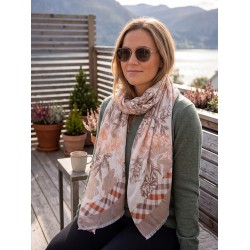 Clayre & Eef Foulard Ladies Print 80x180 cm Beige Synthétique