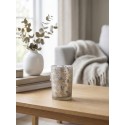 Clayre & Eef Portacandela Ø 12x18 cm Grigio Vetro Fiori