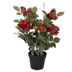 Clayre & Eef Piante artificiale Rosa 20x20x55 cm Rosso Plastica