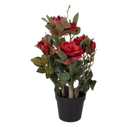 Clayre & Eef Piante artificiale Rosa 20x20x55 cm Rosso Plastica