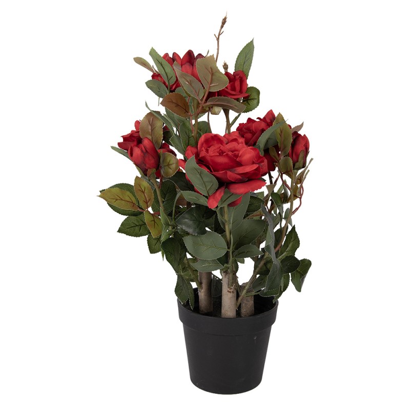 Clayre & Eef Kunstpflanze Rose 20x20x55 cm Rot Kunststoff