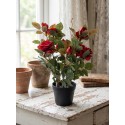 Clayre & Eef Kunstpflanze Rose 20x20x55 cm Rot Kunststoff