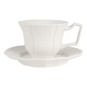 Clayre & Eef Tazza e piattino 175 ml Bianco Ceramica