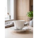 Clayre & Eef Tazza e piattino 175 ml Bianco Ceramica