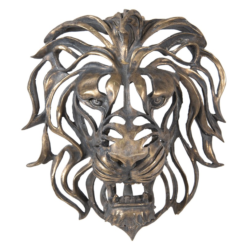 Clayre & Eef Beeld Leeuw 42x23x46 cm Bruin Polyresin