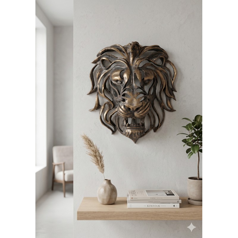 Clayre & Eef Beeld Leeuw 42x23x46 cm Bruin Polyresin