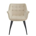 Clayre & Eef Sedie da pranzo 63x62x80 cm Beige Metallo
