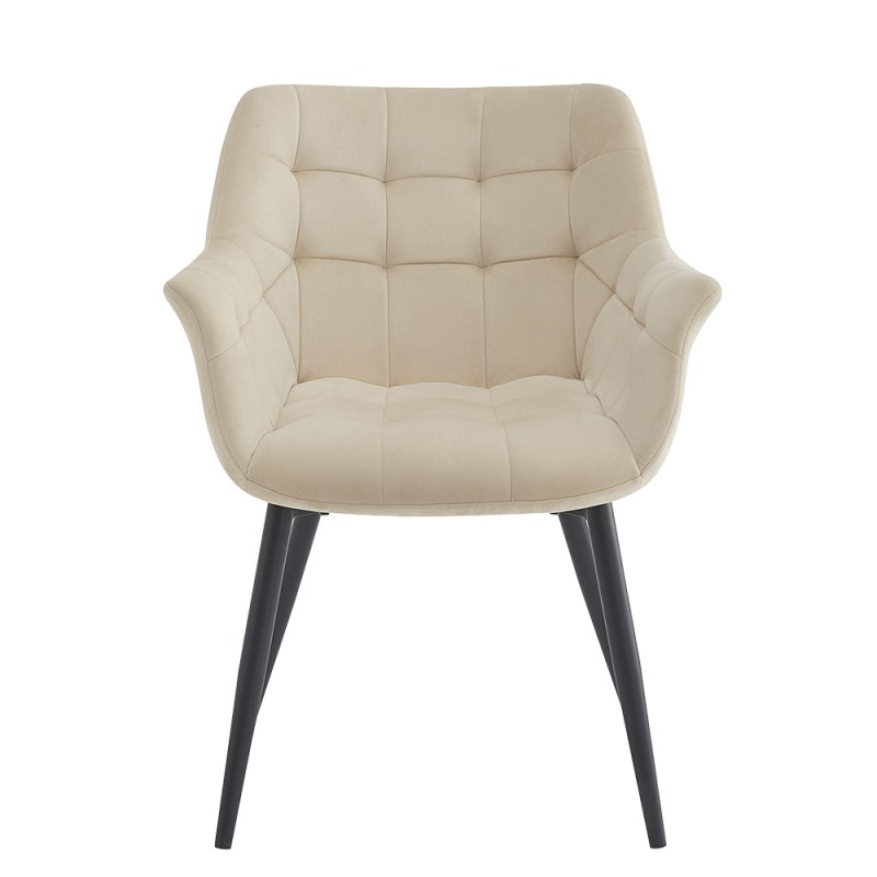 Clayre & Eef Sedie da pranzo 63x62x80 cm Beige Metallo