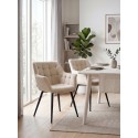 Clayre & Eef Sedie da pranzo 63x62x80 cm Beige Metallo