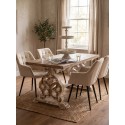 Clayre & Eef Sedie da pranzo 63x62x80 cm Beige Metallo