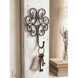 Clayre & Eef Crochet mural 13x5x19 cm Marron Fer