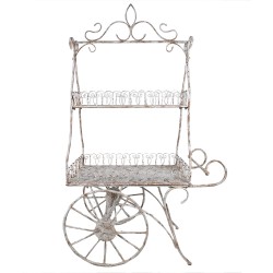 Clayre & Eef Supporto per piante 131x79x220 cm Bianco Marrone Metallo