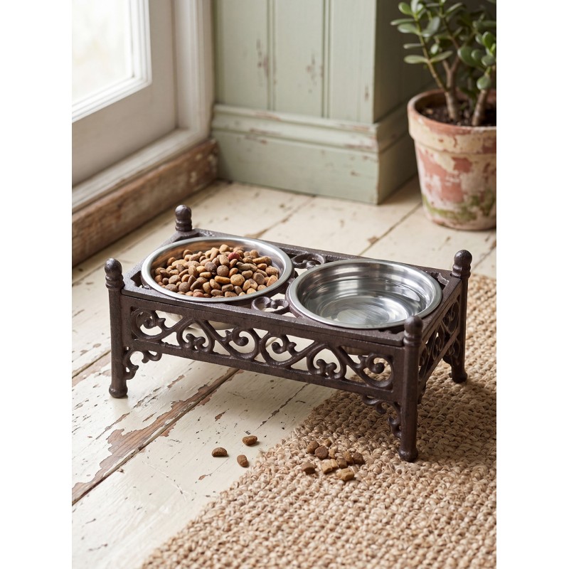 Clayre & Eef Cane da mangiatoia 28x15x13 cm Marrone Ferro