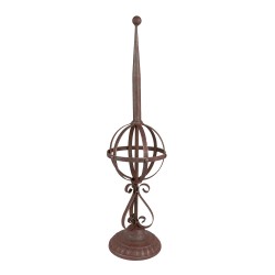 Clayre & Eef Decorazione da giardino Ø16x61 cm Rosso Marrone Ferro