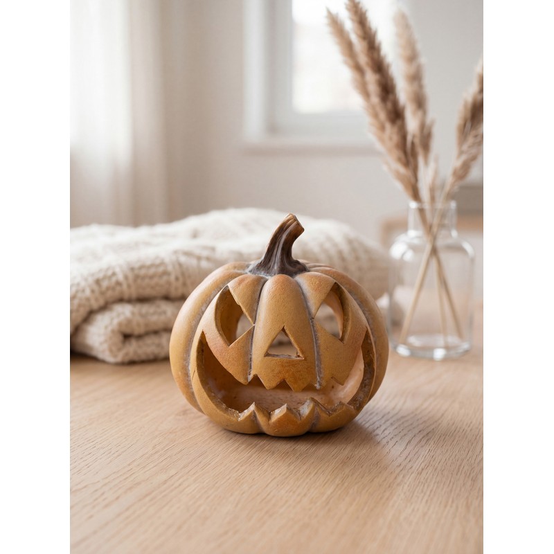 Clayre & Eef Decorazione Zucca 15x14x13 cm Arancione Ceramica