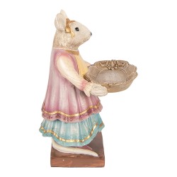Clayre & Eef Decoratie Beeld Muis 17x15x26 cm Beige Kunststof