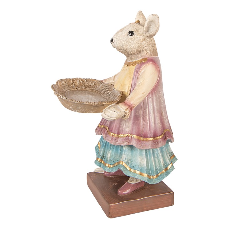 Clayre & Eef Statuetta decorativa Mouse 17x15x26 cm Beige Plastica