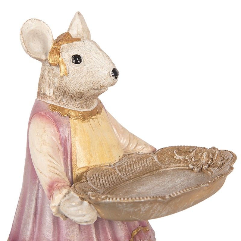 Clayre & Eef Statuetta decorativa Mouse 17x15x26 cm Beige Plastica