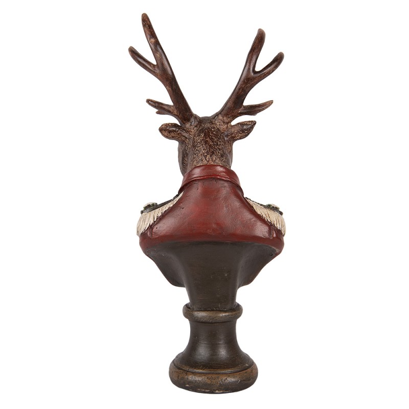 Clayre & Eef Decoratie Beeld Hert 12x10x27 cm Bruin Kunststof