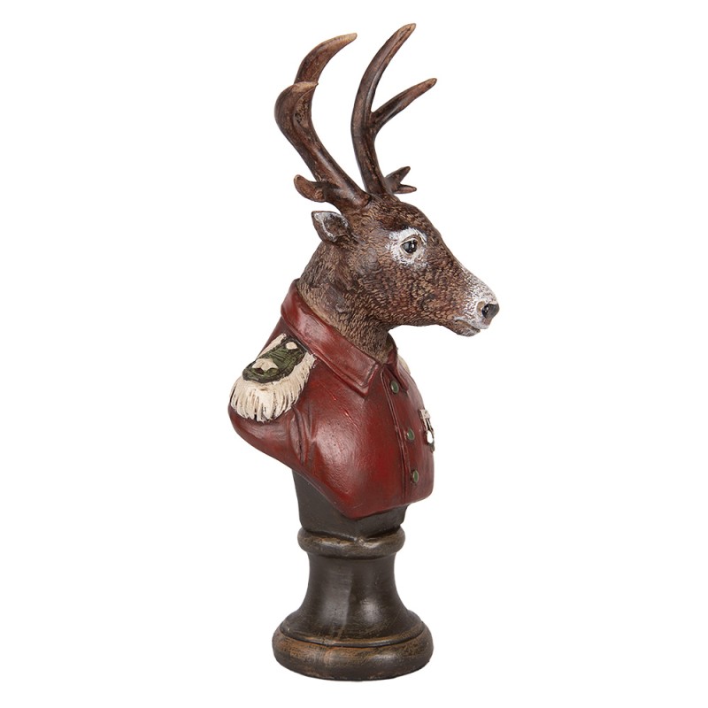 Clayre & Eef Decoratie Beeld Hert 12x10x27 cm Bruin Kunststof