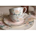 Clayre & Eef Piatto da cena Ø 26 cm Beige Rosa Porcellana Fiori
