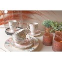 Clayre & Eef Piatto da cena Ø 26 cm Beige Rosa Porcellana Fiori