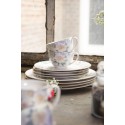 Clayre & Eef Piatto da cena Ø 26 cm Beige Rosa Porcellana Fiori