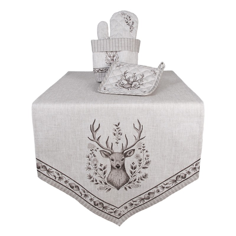 Clayre & Eef Presina da forno 18x30 cm Beige Cotone Cervo