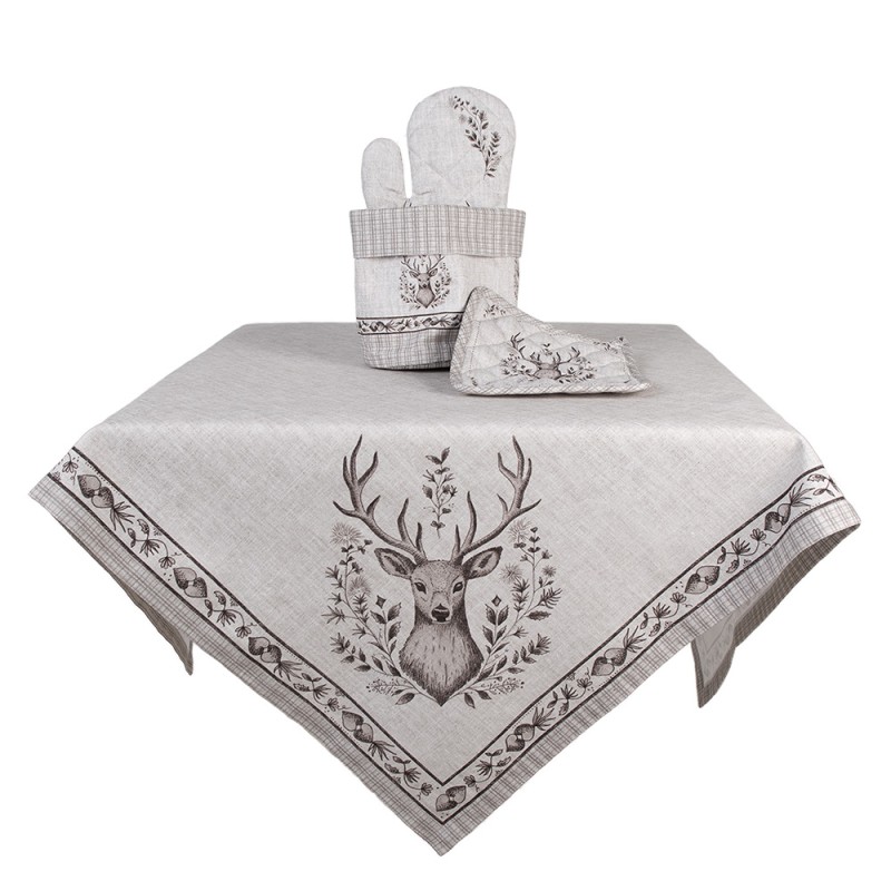 Clayre & Eef Presina da forno 18x30 cm Beige Cotone Cervo