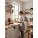 Clayre & Eef Tablier de cuisine 69x68 cm Gris Polyester