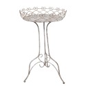 Clayre & Eef Tavolo da piantare set di 2 Ø 52x84/ Ø42x66 cm Bianco Marrone Metallo