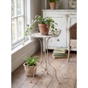 Clayre & Eef Tavolo da piantare set di 2 Ø 52x84/ Ø42x66 cm Bianco Marrone Metallo