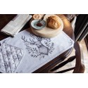 Clayre & Eef Geschirrtuch 50x70 cm Beige Baumwolle Hirsch