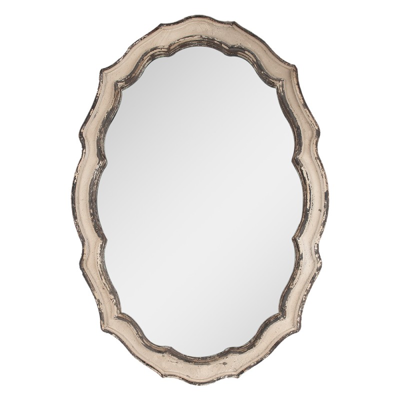 Clayre & Eef Mirror 52x3x75 cm Beige Brown Wood