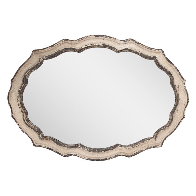 Clayre & Eef Mirror 52x3x75 cm Beige Brown Wood