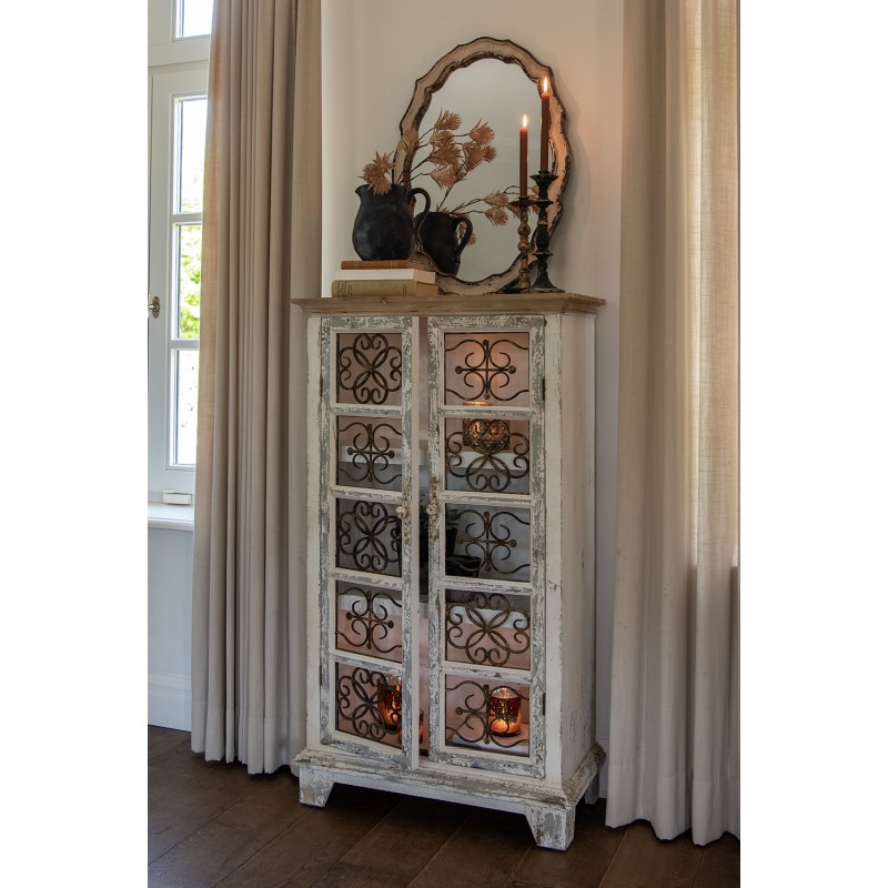 Clayre & Eef Mirror 52x3x75 cm Beige Brown Wood